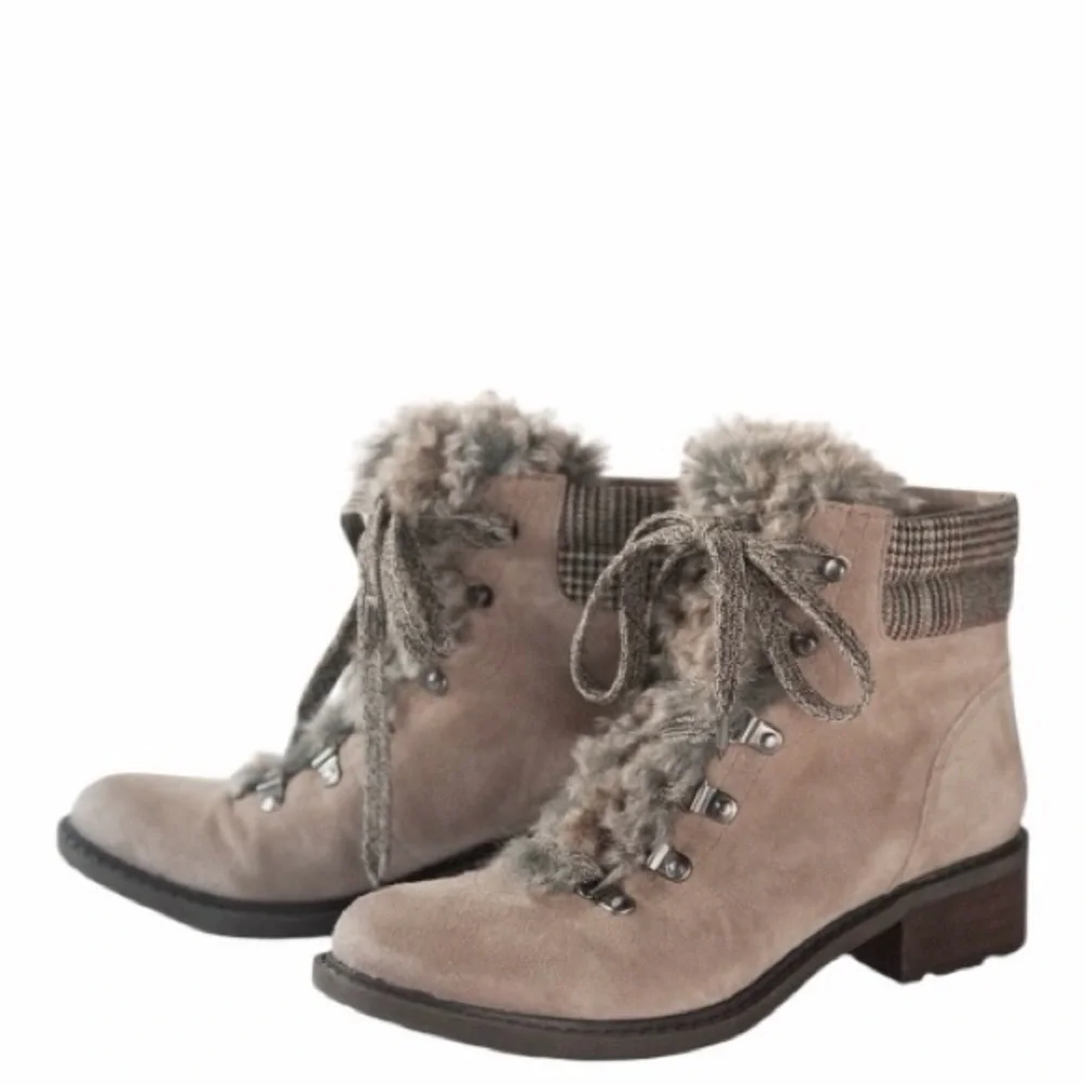 Sam Edelman Gray Fur-Lined Winter Boots